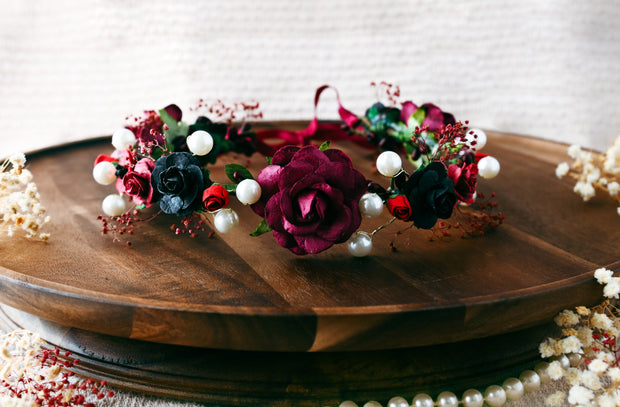The Lilith Goddess Crown Handmade Headband Illuminating Darkness The Pearled Rose Gothic Wedding Bridal Troubled Teen Industry Art Pearls Queen