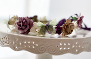 Handcrafted Vintage Sage Purple Ivory and Beige Butterfly Flower Crown