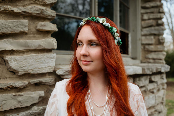 Handcrafted Green Flower Crown