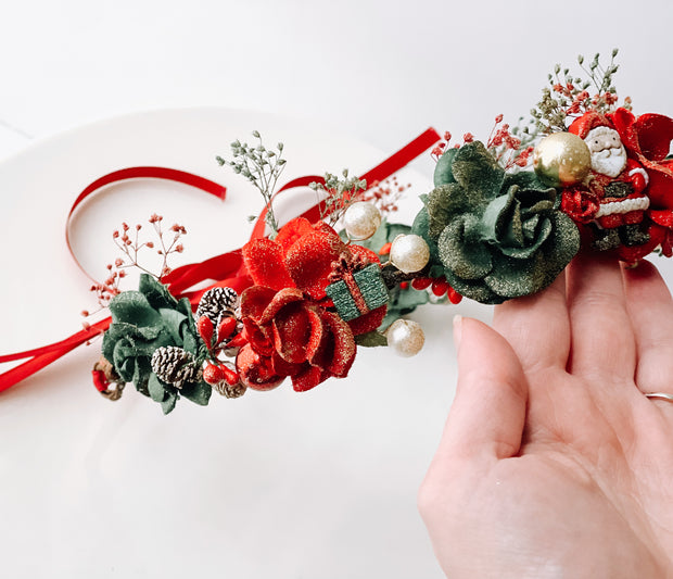 Handcrafted Magic of Christmas Statement Flower Crown