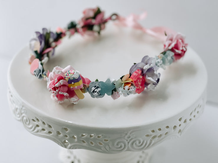Handcrafted Pastel Christmas Candy Wonderland Flower Crown