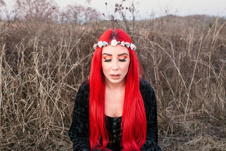Handcrafted Pastel Lavender, Baby Blue, and Pink Flower Crown