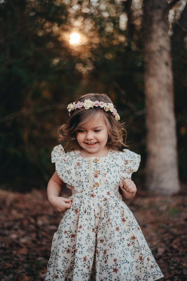 Handcrafted Ivory Mauve and Blush Flower Crown