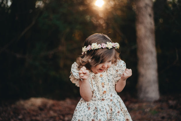 Handcrafted Ivory Mauve and Blush Flower Crown