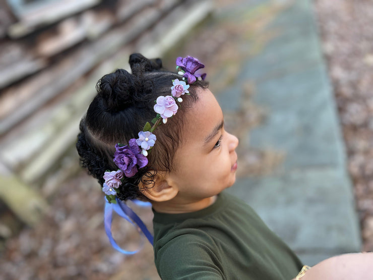 Handcrafted Mixed Purple Flower Crown