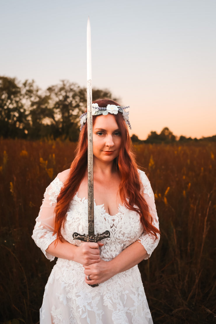 Handcrafted Lavender and White Flower Crown