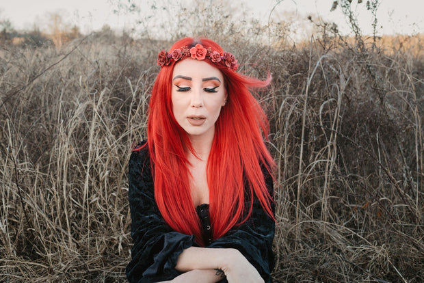 Handcrafted Beautiful Varying Red Flower Crown