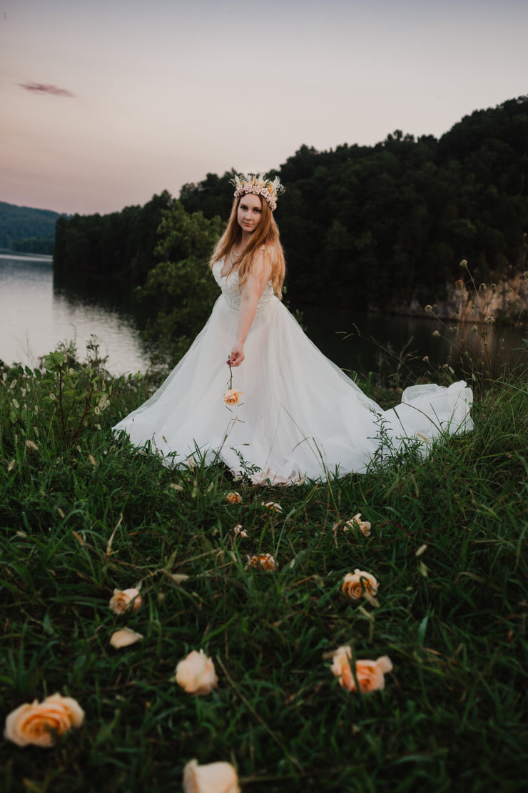 Handcrafted Blushing Boho Goddess Flower Crown