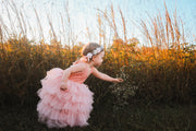 Handcrafted Winter Off White and Pastel Pink Poinsettia Flower Crown