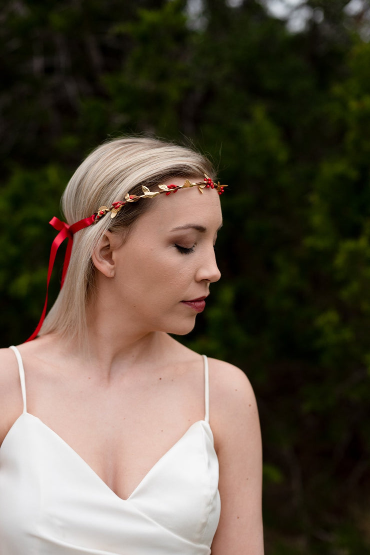 Handcrafted Red and Gold Simple Crown
