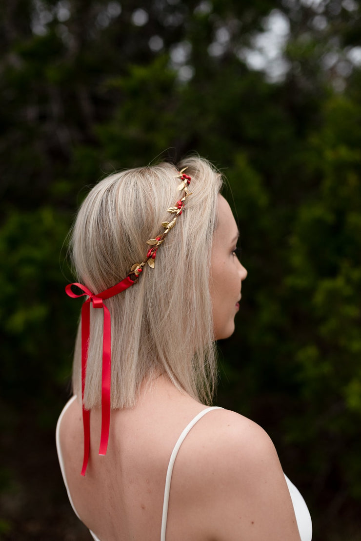 Handcrafted Red and Gold Simple Crown