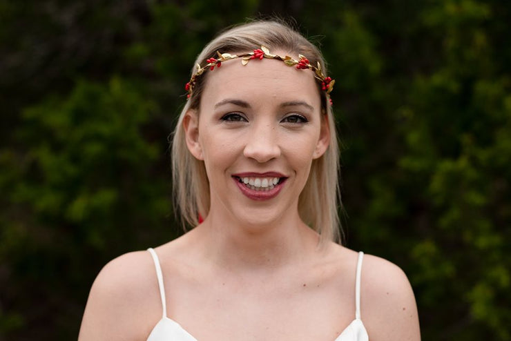 Handcrafted Red and Gold Simple Crown