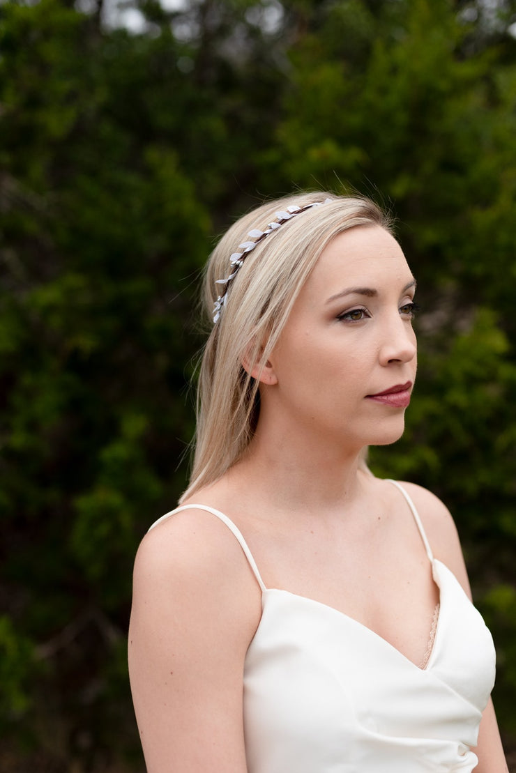 Handcrafted Silver and White Simple Crown