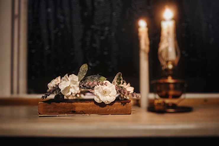 Handcrafted Lavender and White Flower Crown