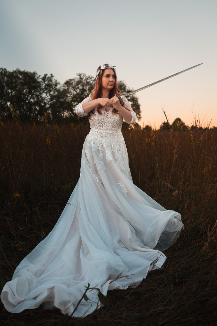 Handcrafted Lavender and White Flower Crown
