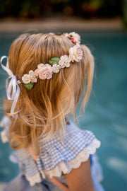 Handcrafted Blush Pink and White Flower Crown