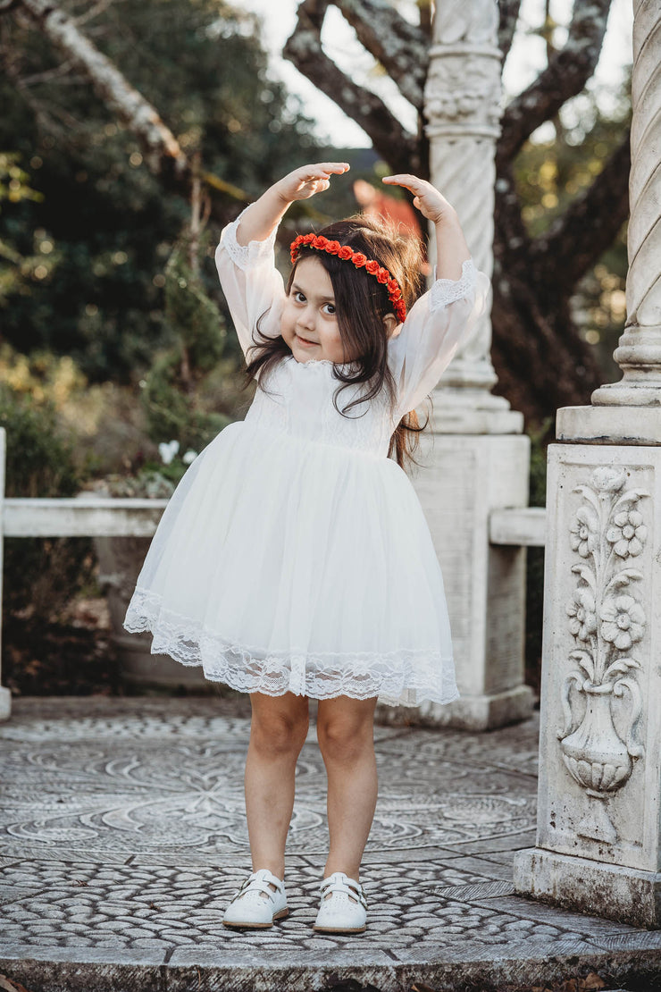Handcrafted Small Red Rose Flower Girl Crown