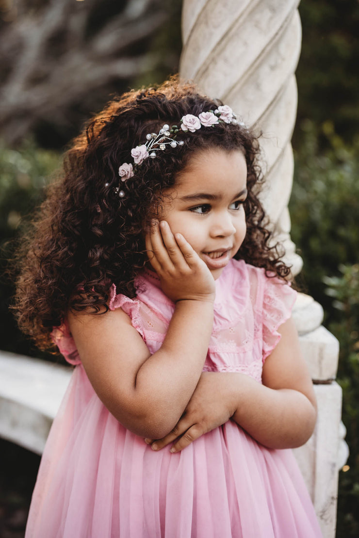 Handcrafted Pearl Lilac Flower Crown