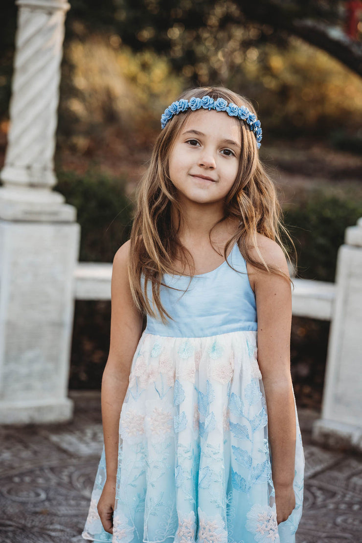 Handcrafted Dusty Blue Flower Crown