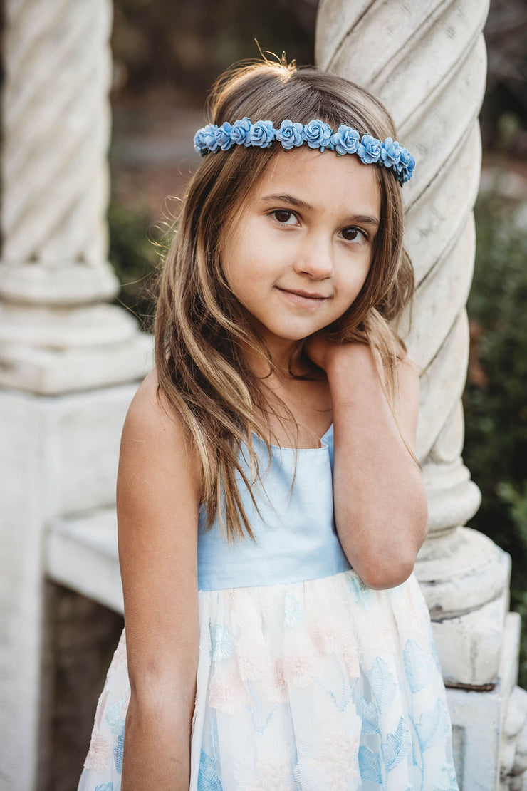 Handcrafted Dusty Blue Flower Crown