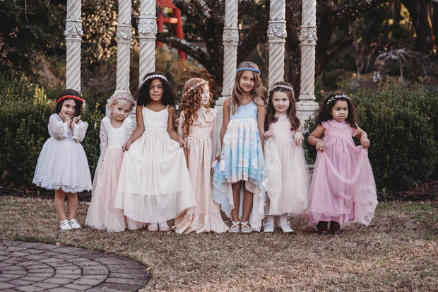 Handcrafted Peach Rose Pearl Branch Flower Crown