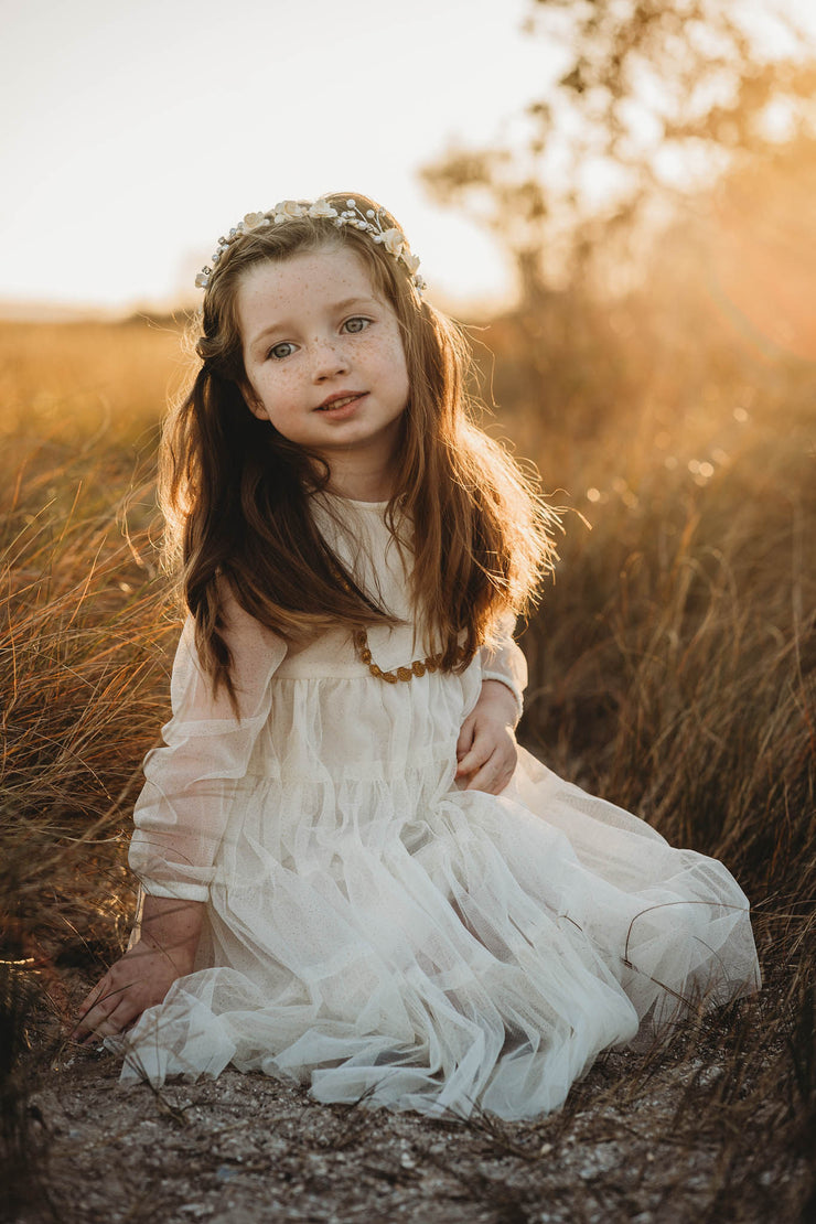 Handcrafted Ivory Cream Pearl Flower Crown