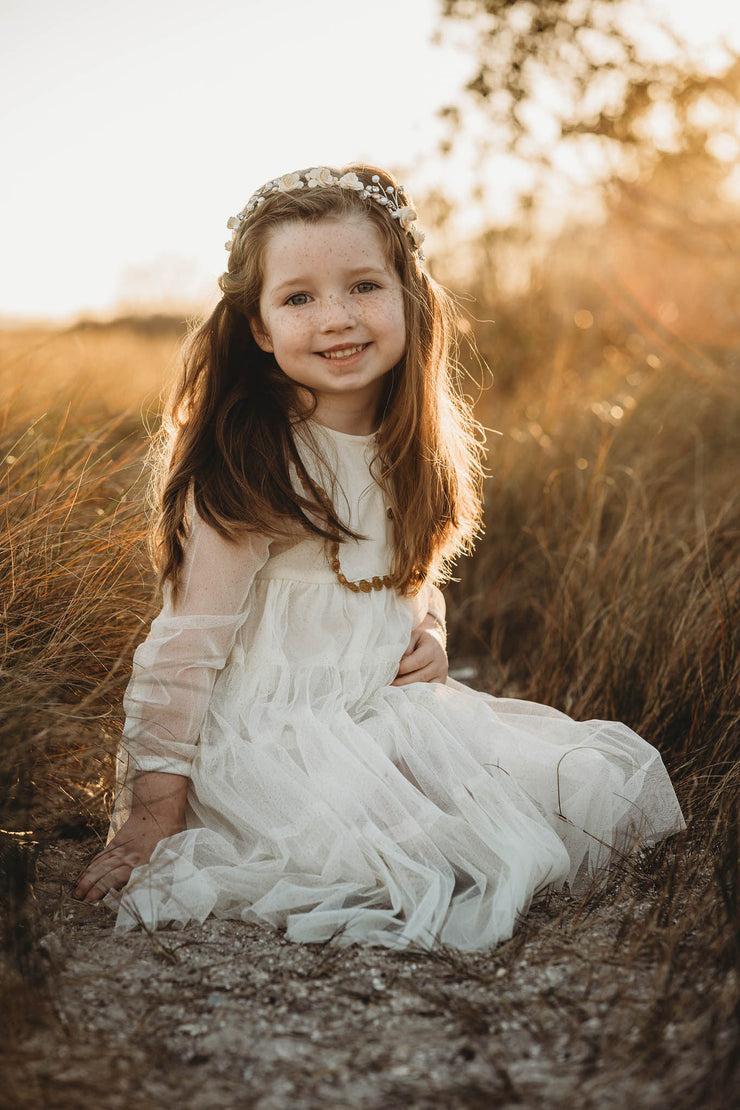 Handcrafted Ivory Cream Pearl Flower Crown