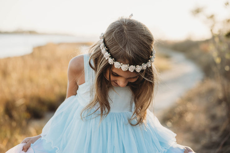Handcrafted Small Tan Flower Crown