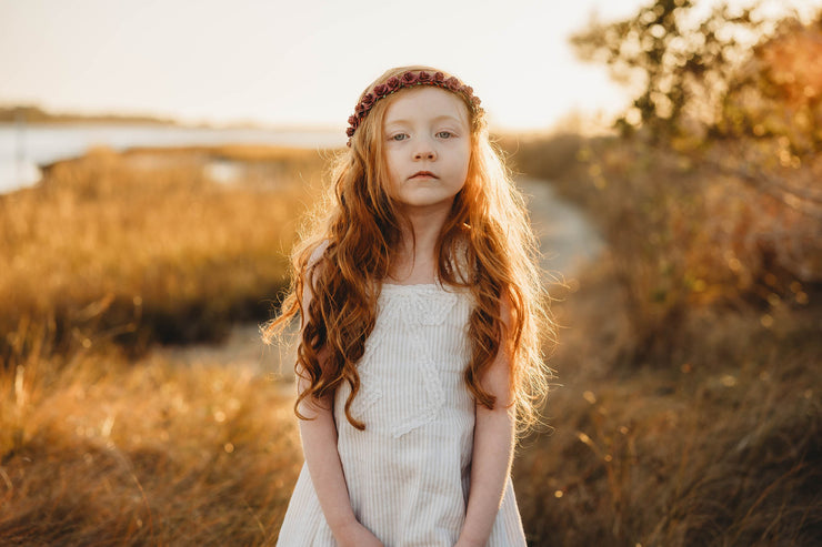 Handcrafted Burgundy Rose Flower Crown
