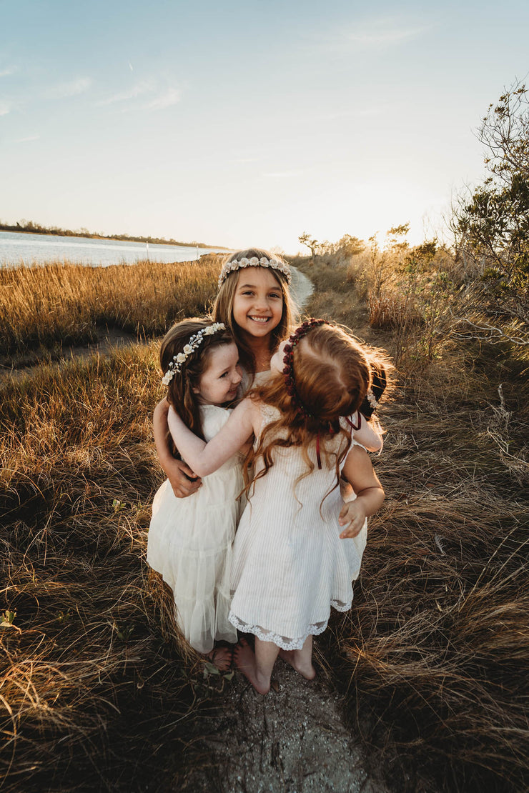 Handcrafted Ivory Cream Pearl Flower Crown