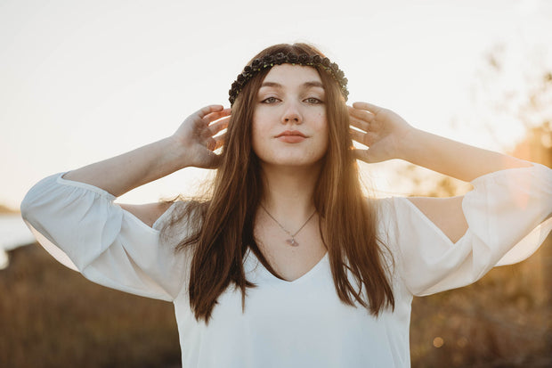 Handcrafted Black Rose Flower Crown