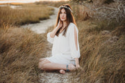 Handcrafted Ivory Cream Pearl Flower Crown