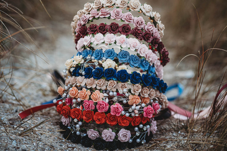 Handcrafted Navy Blue Flower Crown