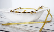 Handcrafted White and Gold Simple Crown