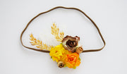 Handcrafted Fall Brown Yellow and Orange Baby Headband
