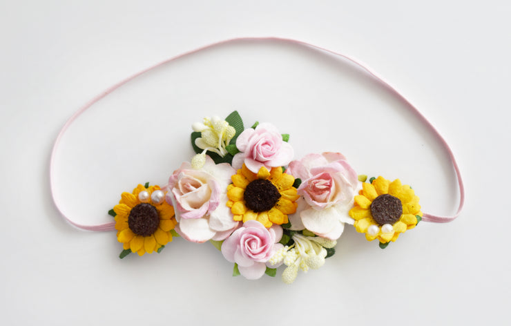 Handcrafted Sunflower Baby Headband