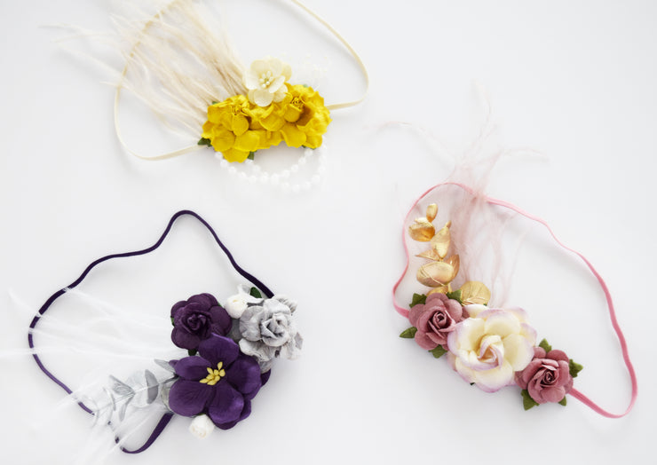 Handcrafted Unique Fall Baby Headband Set