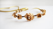 Handcrafted Gold Goddess Flower Crown