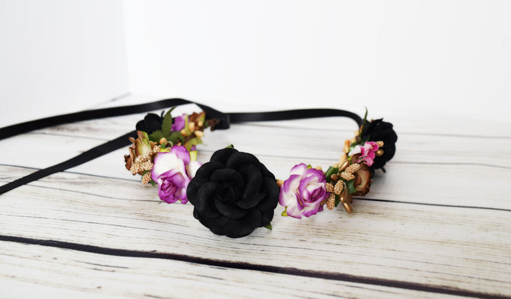 Handcrafted Wild Woodland Flower Girl Crown