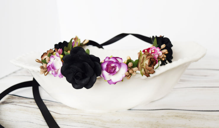 Handcrafted Wild Woodland Flower Girl Crown
