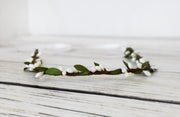 Handcrafted White and Green Simple Crown