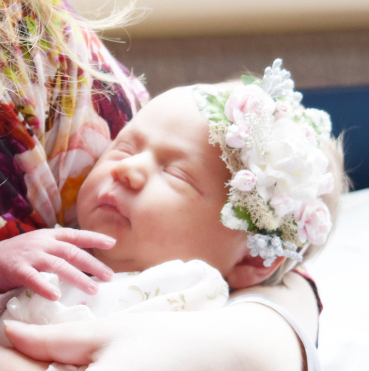 Handcrafted Winter Wonderland Mini Rose Headband