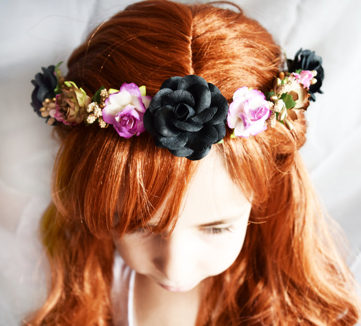 Handcrafted Wild Woodland Flower Girl Crown