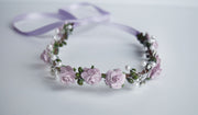 Handcrafted Pearl Lilac Flower Crown