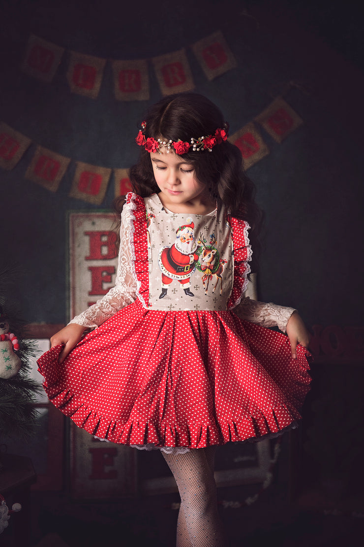 Handcrafted Red Pearl Flower Girl Crown