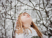 Handcrafted Ivory and Pink Flower Girl Crown