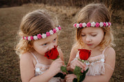 Handcrafted Blushing Hot Pink Flower Crown