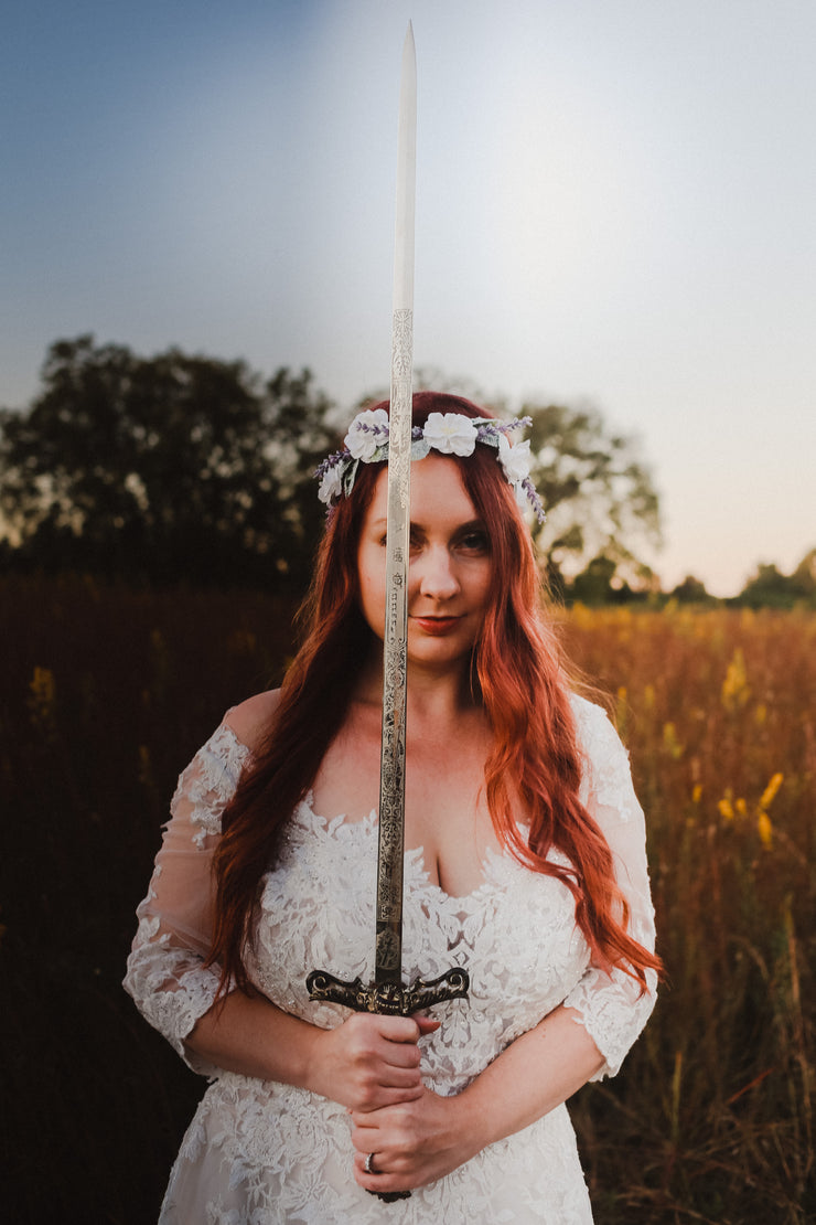 Handcrafted Lavender and White Flower Crown