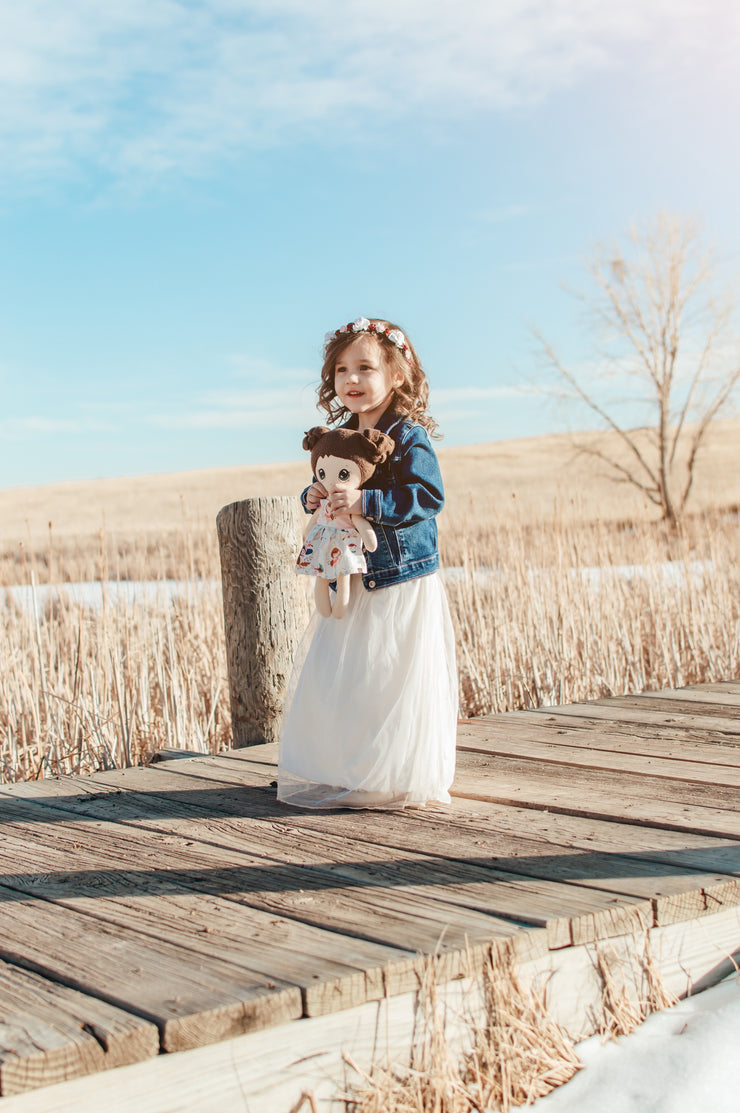 Handcrafted Burgundy White and Pink Flower Girl Crown