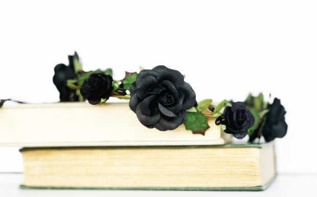 Handcrafted Black Gothic Flower Crown